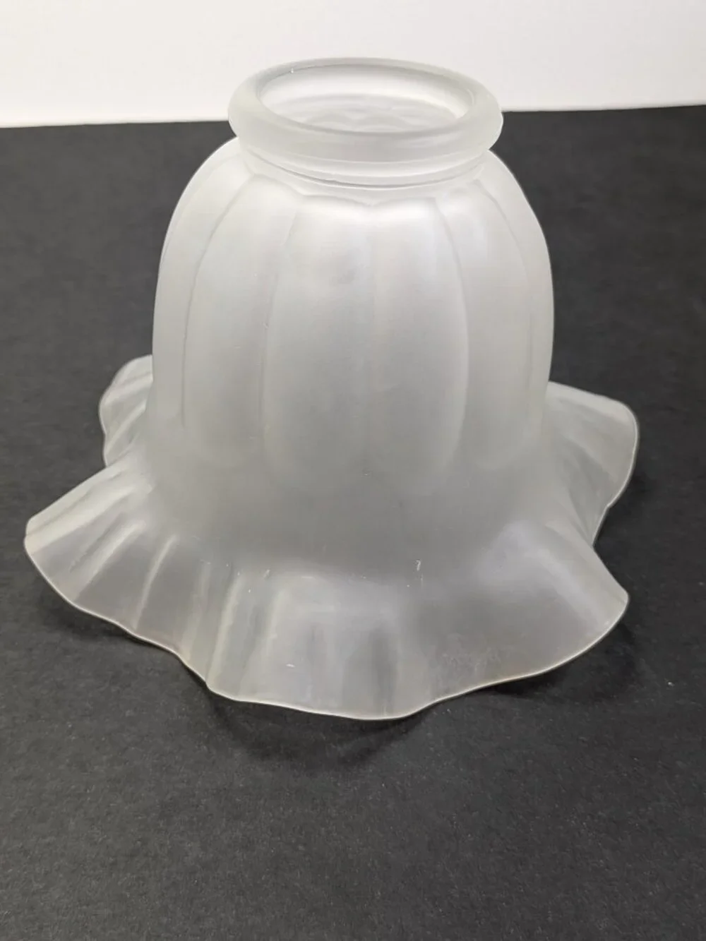Frosted Glass Tulip Light Shade Replacement Ruffled Fluted Edge DIY craft proj.